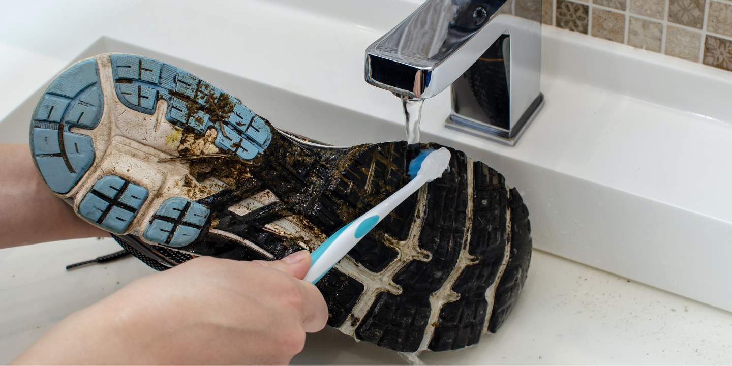Cleaning sneakers photo