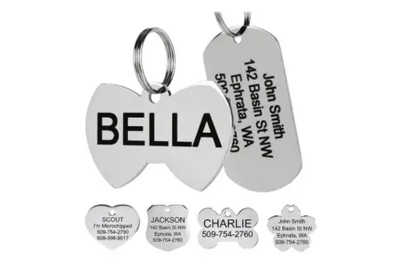 GoTags Stainless Steel Pet ID Tags, Personalized Dog photo