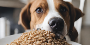 dogs eat farro photo
