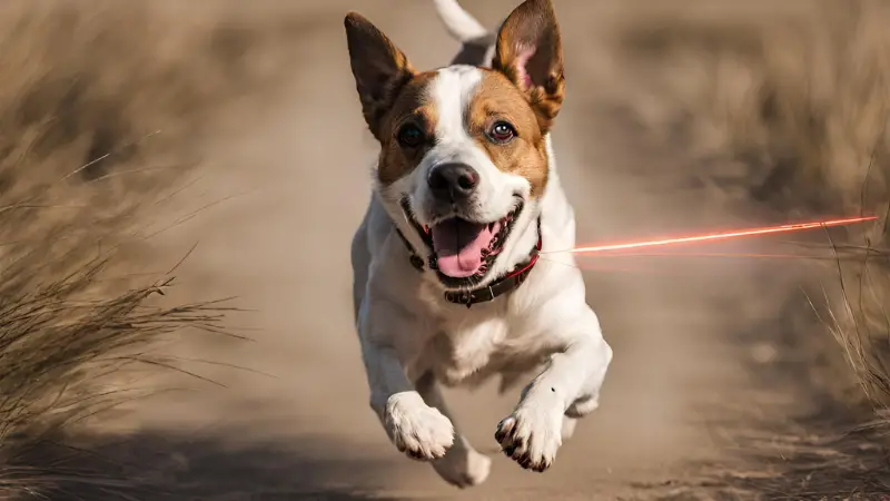 A dog runs after a laser pointer photo 3