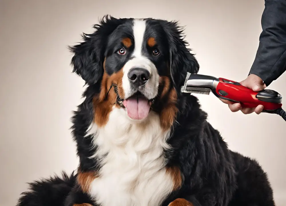 Shaving Bernese Mountain Dog photo