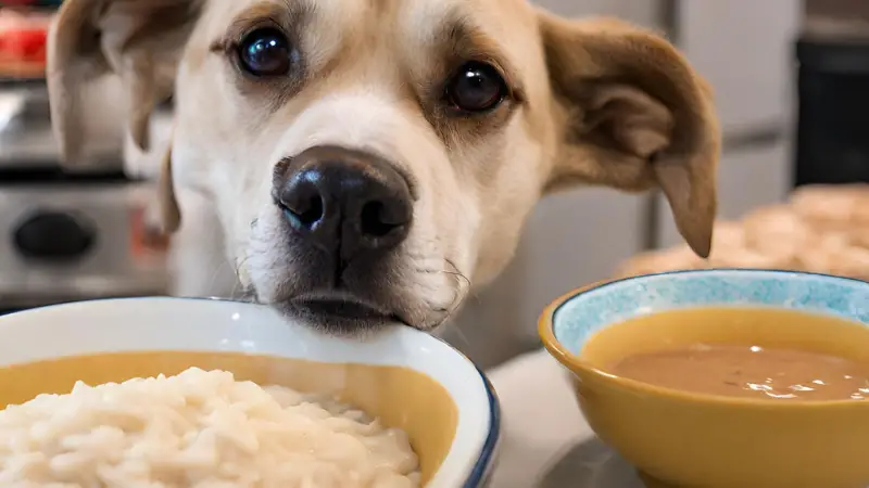 The dog looks at Arroz Con Leche photo 2