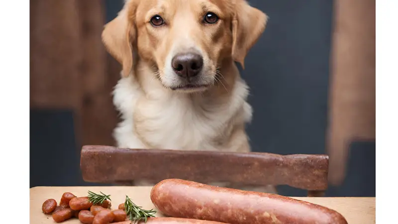 The dog looks at  Blood Sausage photo 2
