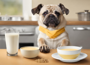 The dog looks at Cream of Chicken Soup photo