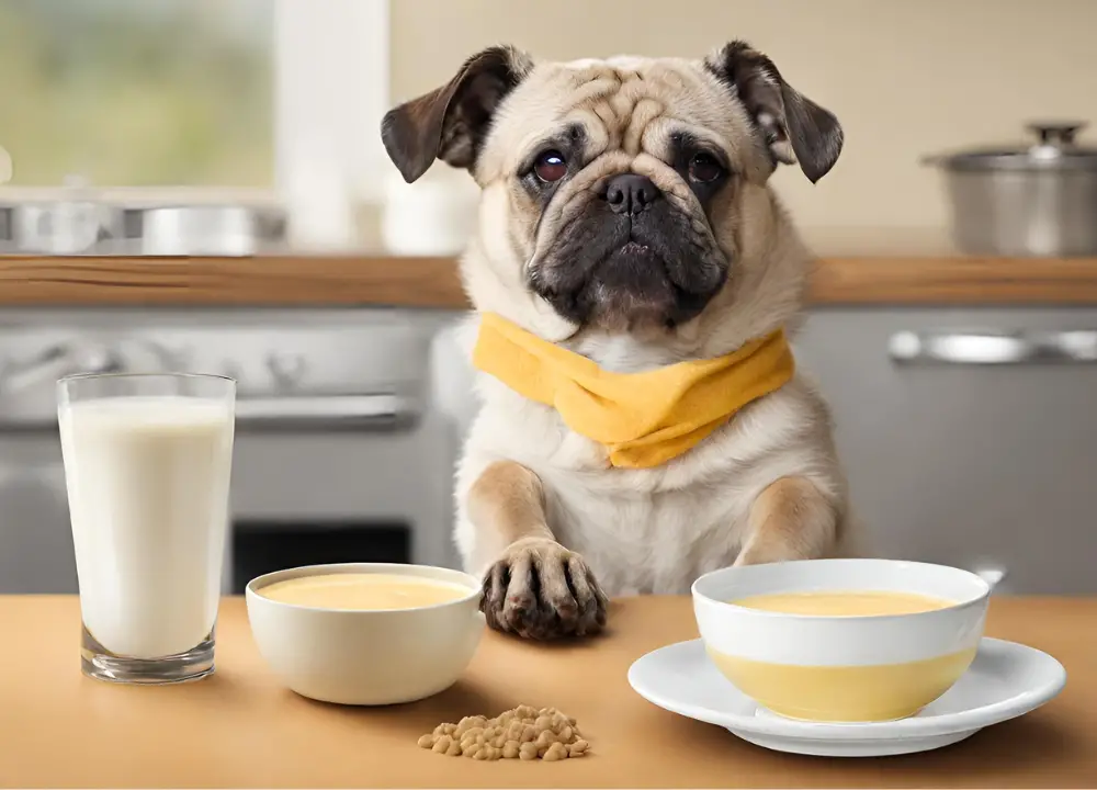The dog looks at Cream of Chicken Soup photo