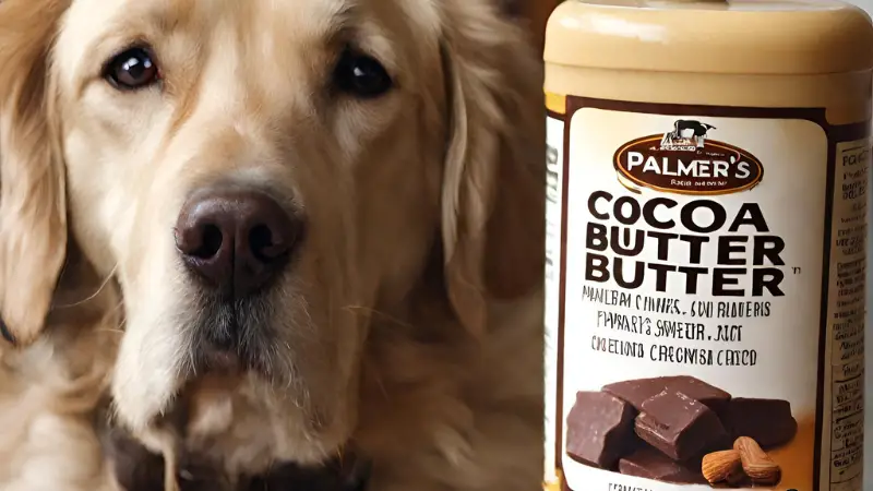 The dog looks at Palmer's Cocoa Butter photo 2
