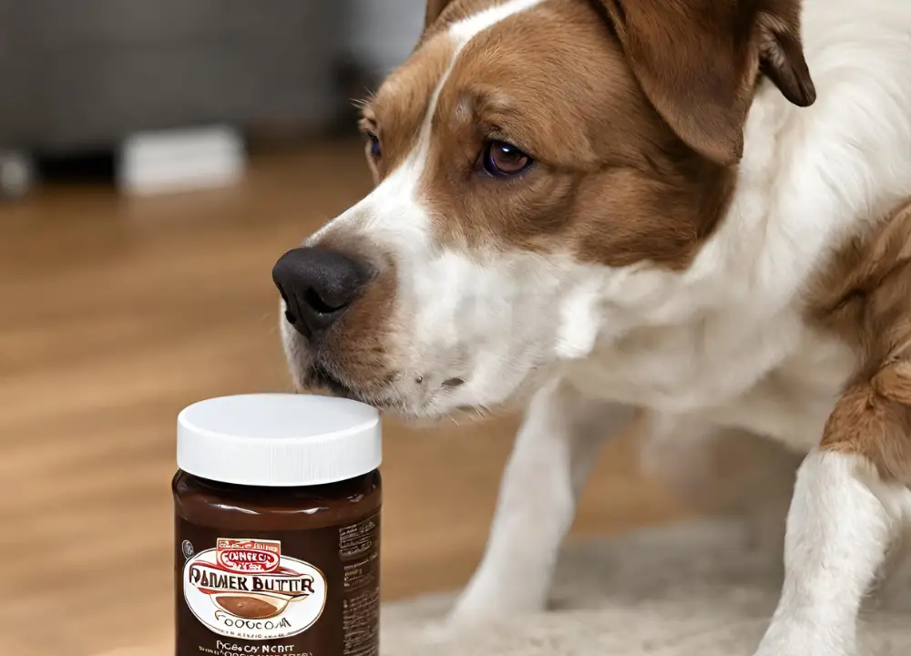 The dog looks at Palmer's Cocoa Butter photo