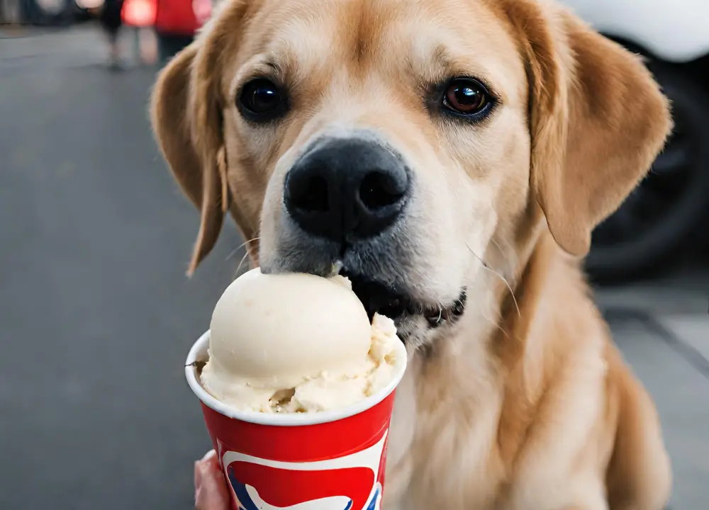 an Dogs Eat Dairy Queen Ice Cream photo