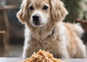 dogs eat bonito flakes photo