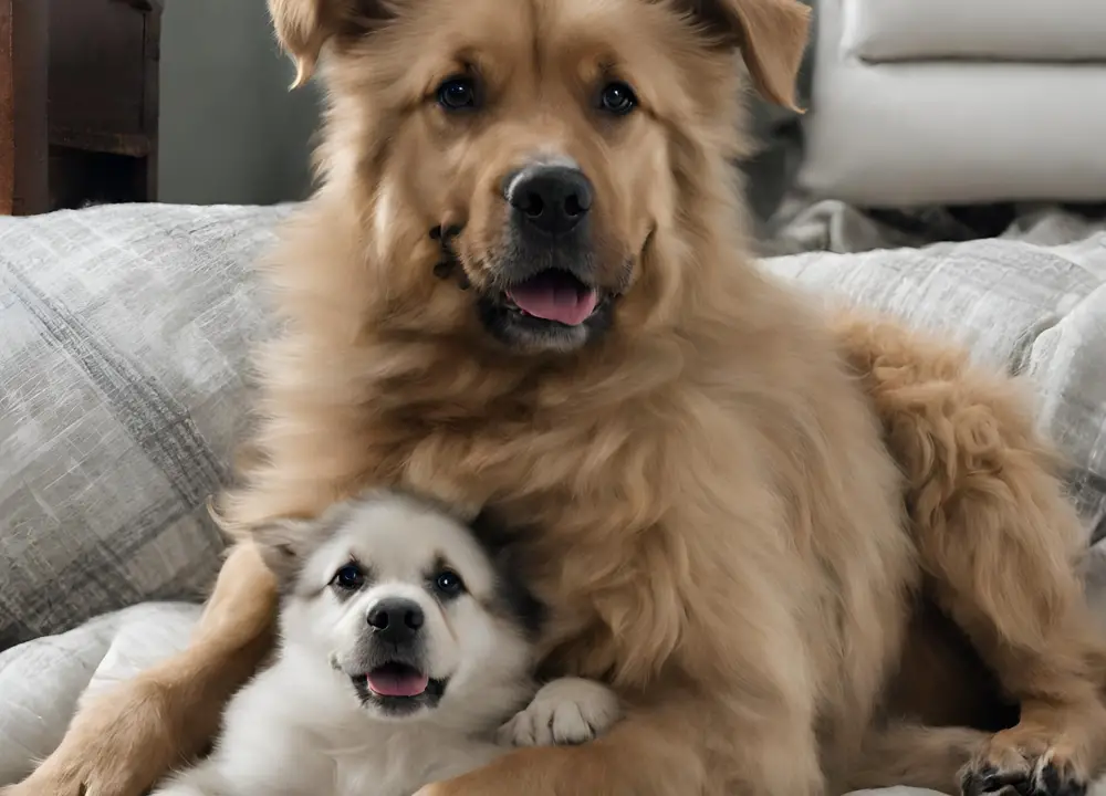 why does my puppy sit on my older dog photo 1